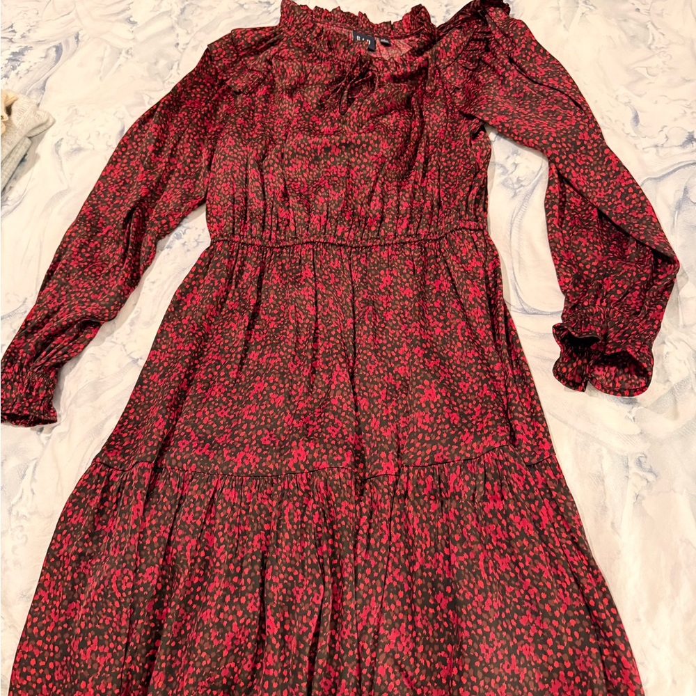 GAP Red and Black Long Sleeve Dress